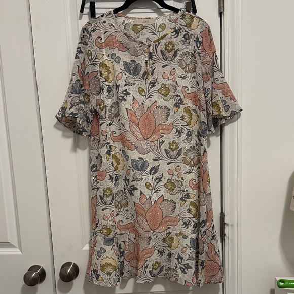 LOFT Floral Dress in Pink, Green, and Blue - Picture 1 of 6